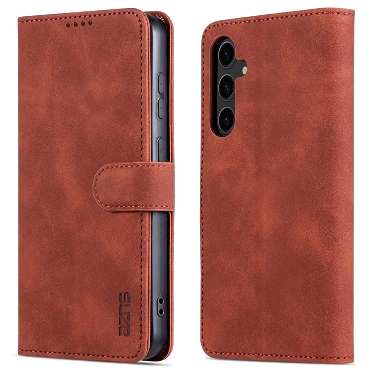 AZNS Per Samsung Galaxy S23 FE Custodia in Pelle PU Sottile Magnetica Stand Wallet Cover - Marrone