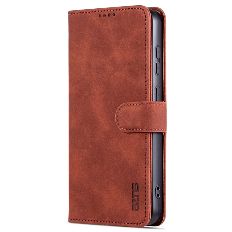 AZNS Per Samsung Galaxy S23 FE Custodia in Pelle PU Sottile Magnetica Stand Wallet Cover - Marrone