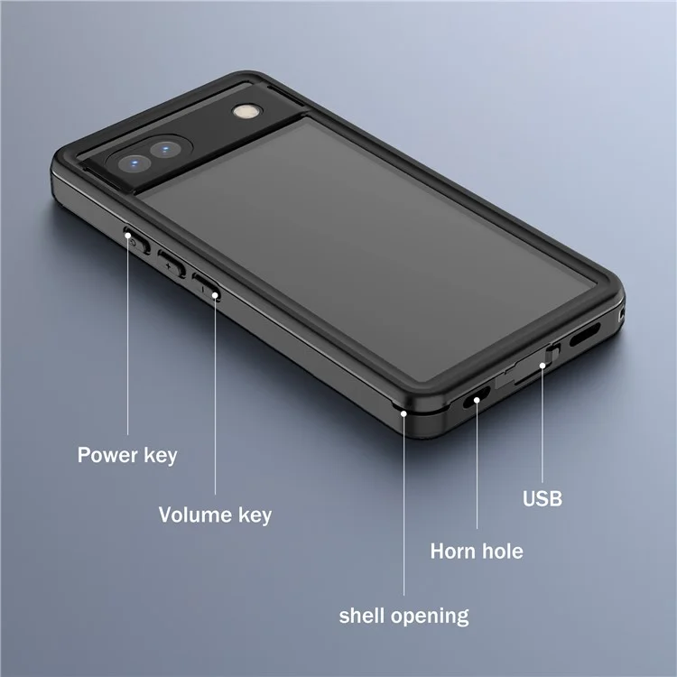 For Google Pixel 6a FS Series IP68 Waterproof Diving Case Anti-fall Full Protection Phone Clear Cover Shell