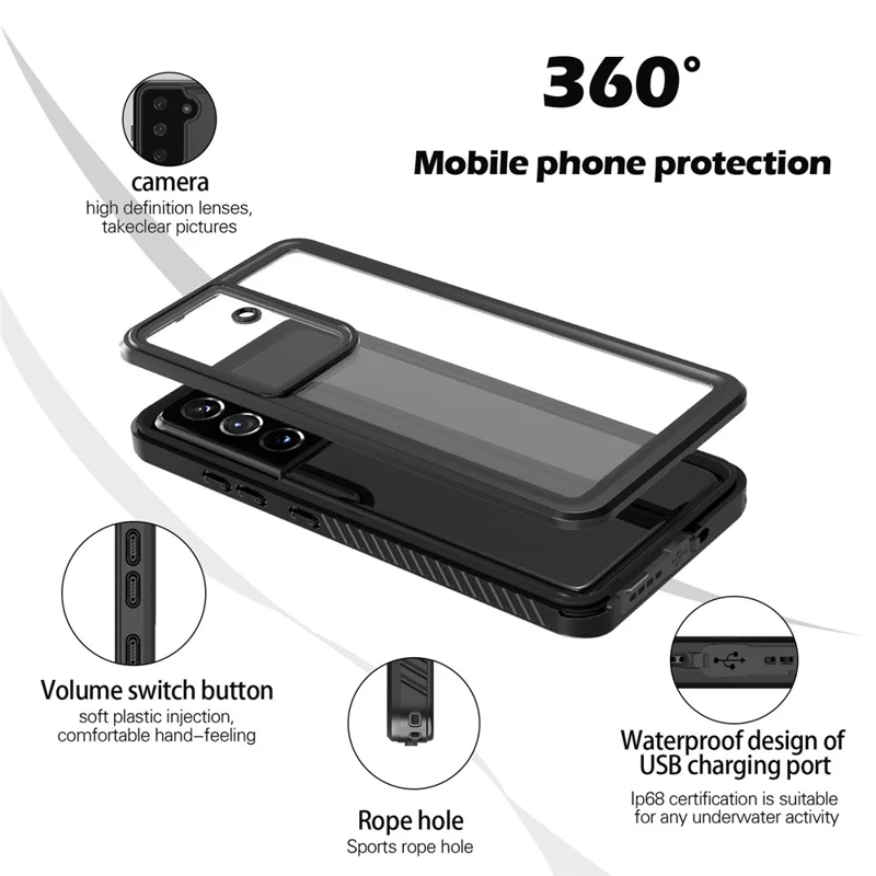 IP68 Waterproof Case For Samsung Galaxy S21 Ultra 5G FS Series 2m Drop-proof Phone Cover Protector
