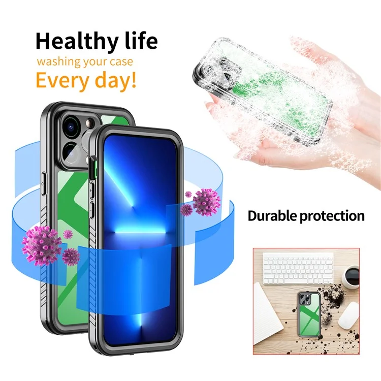 FS Series For iPhone 14 Pro Max Diving Phone Case IP68 Waterproof Dustproof Protection Clear Cover