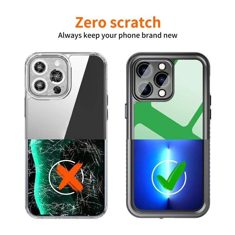 FS Series For iPhone 14 Pro Max Funda Protectora para Buceo Impermeable y Resistente al Polvo Cubierta Transparente