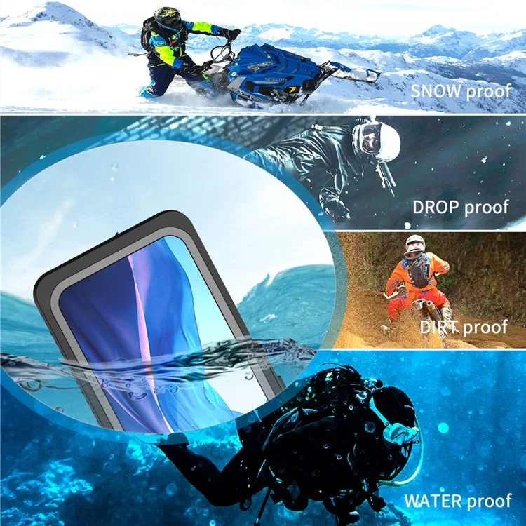 FS Series For iPhone 12 mini Snorkeling Diving Case IP68 Waterproof Full Sealed Clear Phone Cover