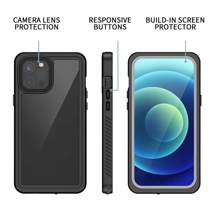 For iPhone 12 Pro FS Series IP68 Waterproof Dustproof Case Clear Full Body Shockproof Phone Cover
