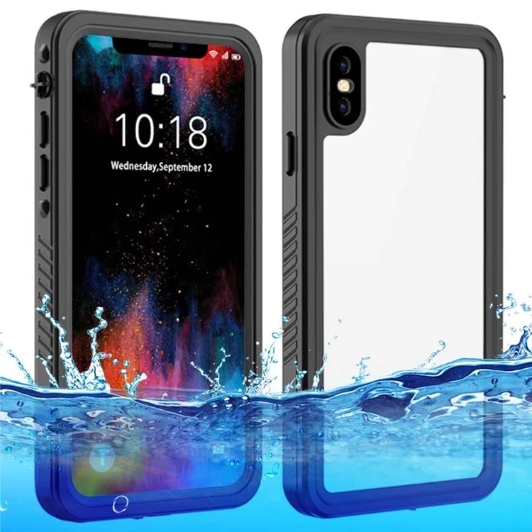 Série FS para iPhone XS Max Capa de telefone à prova d'água para mergulho Underwater IP68 Capa protetora à prova de poeira transparente
