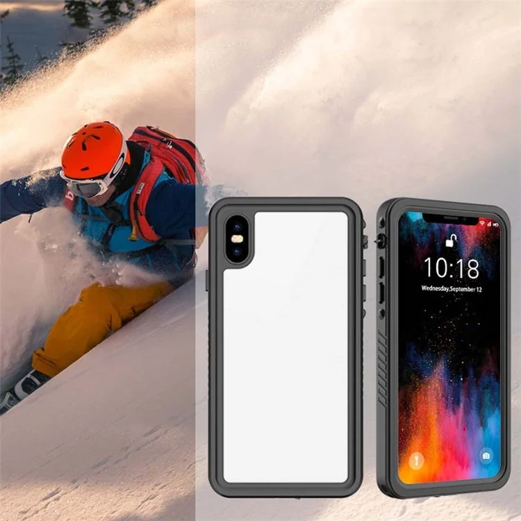 Série FS para iPhone XS Max Capa de telefone à prova d'água para mergulho Underwater IP68 Capa protetora à prova de poeira transparente