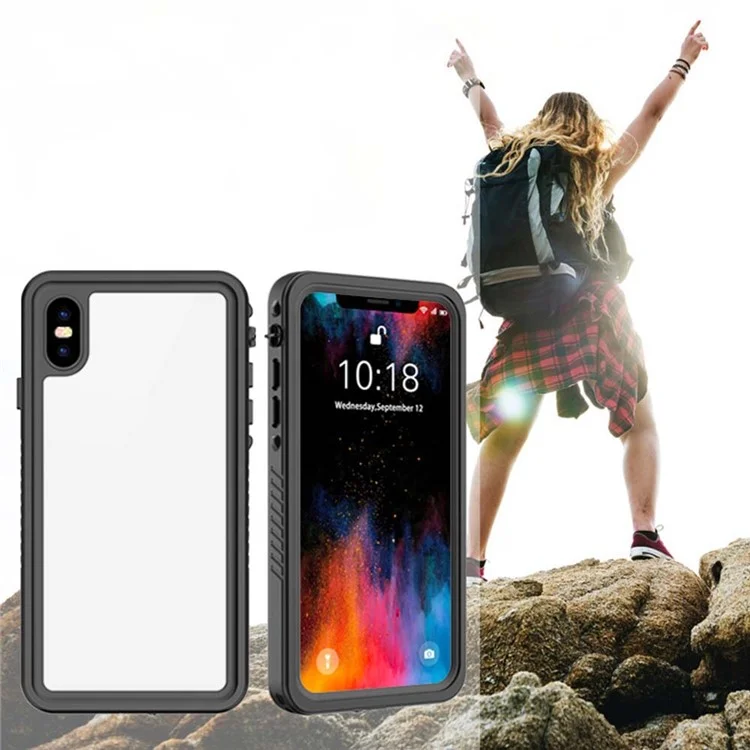 Série FS para iPhone XS Max Capa de telefone à prova d'água para mergulho Underwater IP68 Capa protetora à prova de poeira transparente