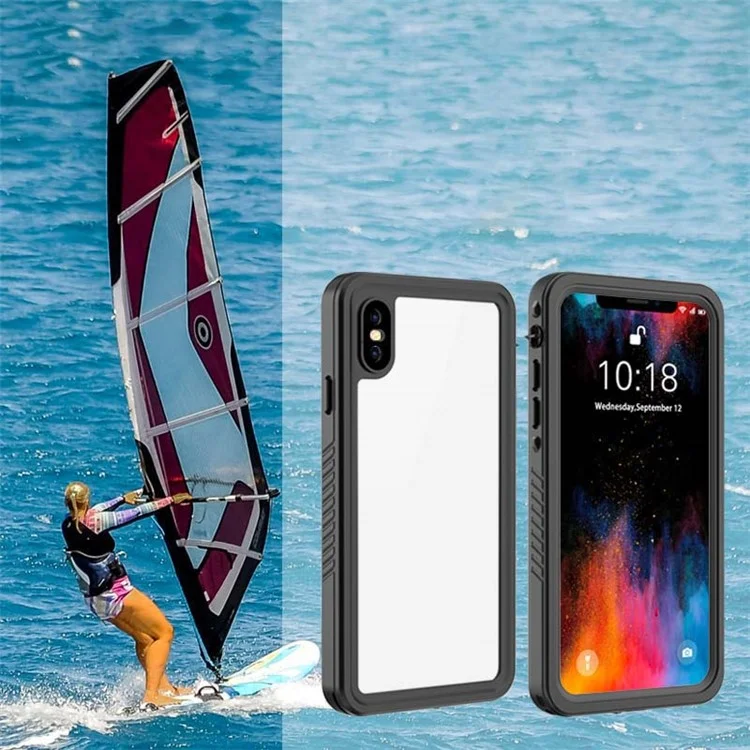 Série FS para iPhone XS Max Capa de telefone à prova d'água para mergulho Underwater IP68 Capa protetora à prova de poeira transparente