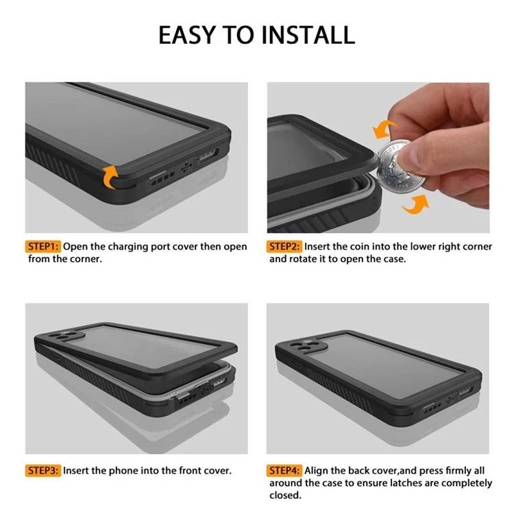 FS-Serie für iPhone 11 Pro Max wasserdichtes Handyhülle IP68 Unterwasser 2m sturzsicher klare Abdeckung