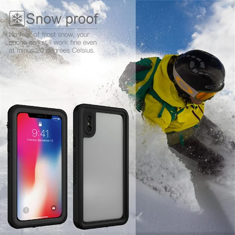 FS Series IP68 Waterproof Case for iPhone X / XS , Full Body Underwater Protective Clear Phone Cover