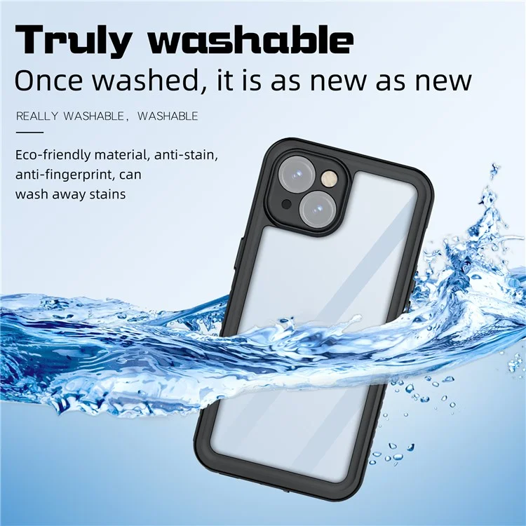 REDPEPPER FS Series for iPhone 15 Full Body Sandproof Case Clear Back Panel IP68 Waterproof Phone Cover