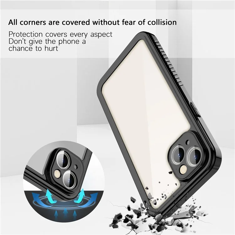 REDPEPPER FS Series for iPhone 15 Plus All-inclusive Phone Case IP68 Waterproof Dustproof Snowproof Clear Cover