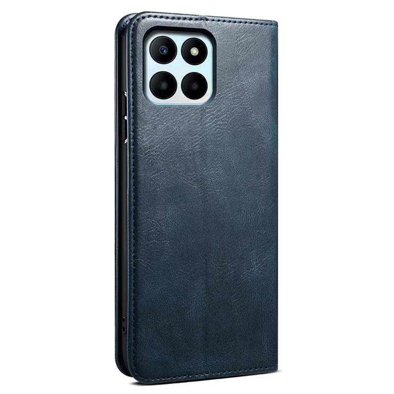 Custodia in pelle per Honor X8 5G / X6 4G / X6s 4G / 70 Lite 5G / Play 30M Stand Portafoglio Texture a Cavallo Ceroso - Blu