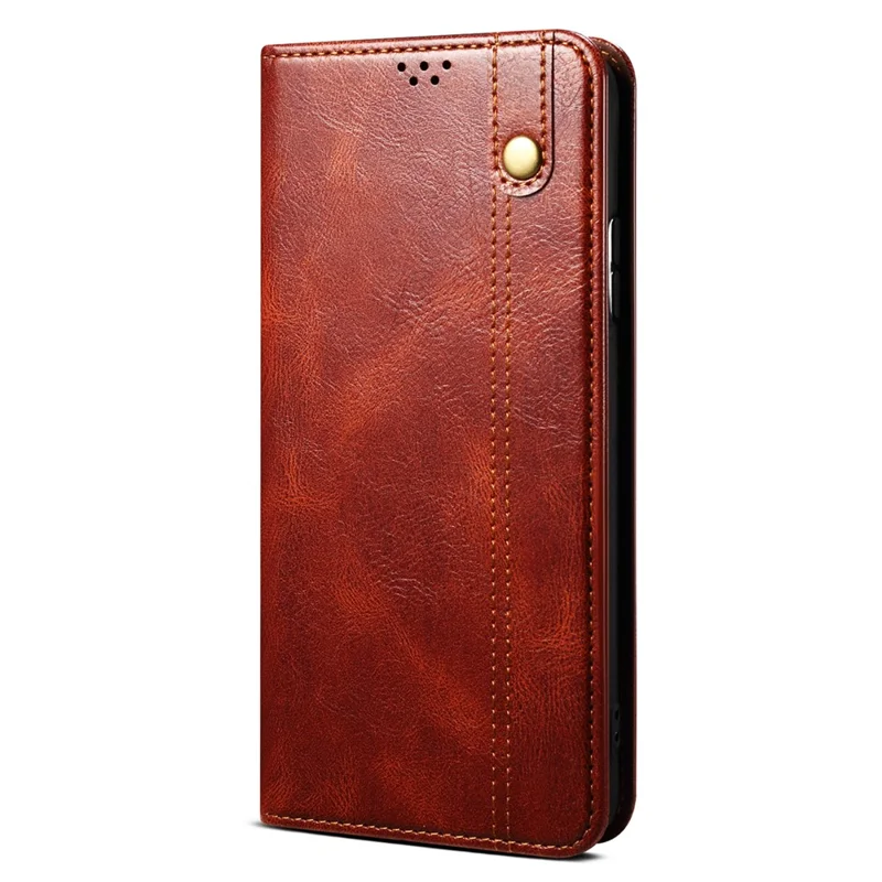 For Huawei Mate 60 Pro+ Waxy Crazy Horse Texture Phone Cover Stand Wallet PU Leather Phone Shell Case - Brown