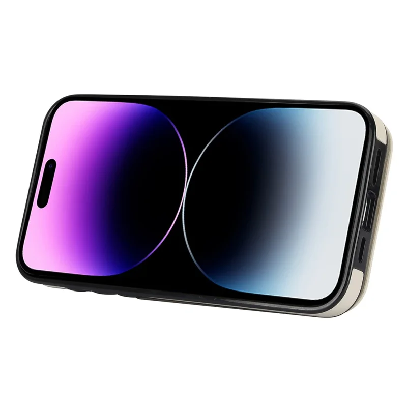 Phone Case for iPhone 14 Pro Max , RFID Blocking Wallet Retro PU+TPU Cellphone Kickstand Cover - Beige