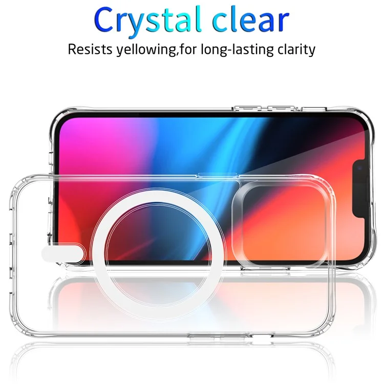 Para Iphone 15 Pro Max Magnetic Phone Case Compatil Con Tpu Magsafe+cubierta Protectora de Esquina Reforzada Acrílica