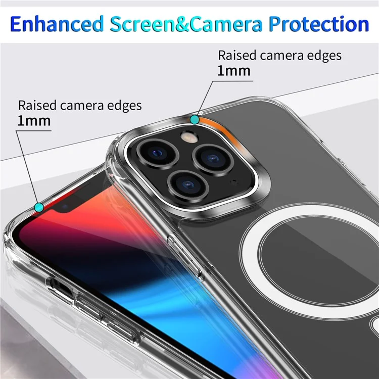 Para Iphone 15 Pro Max Magnetic Phone Case Compatil Con Tpu Magsafe+cubierta Protectora de Esquina Reforzada Acrílica