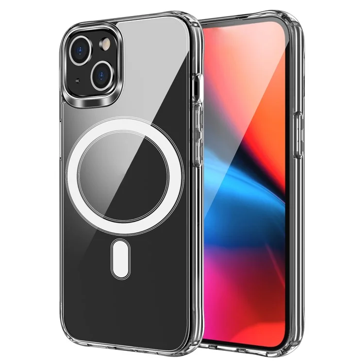 Coque magnétique compatible MagSafe pour iPhone 15 en TPU+acrylique, antichoc avec coins Air-Guard