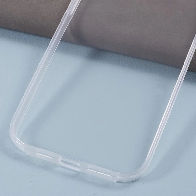 Para iPhone 15 Capa Transparente TPU Quadro+Acrílic Traseiro+Protetor de Tela PET Capa de Telefone