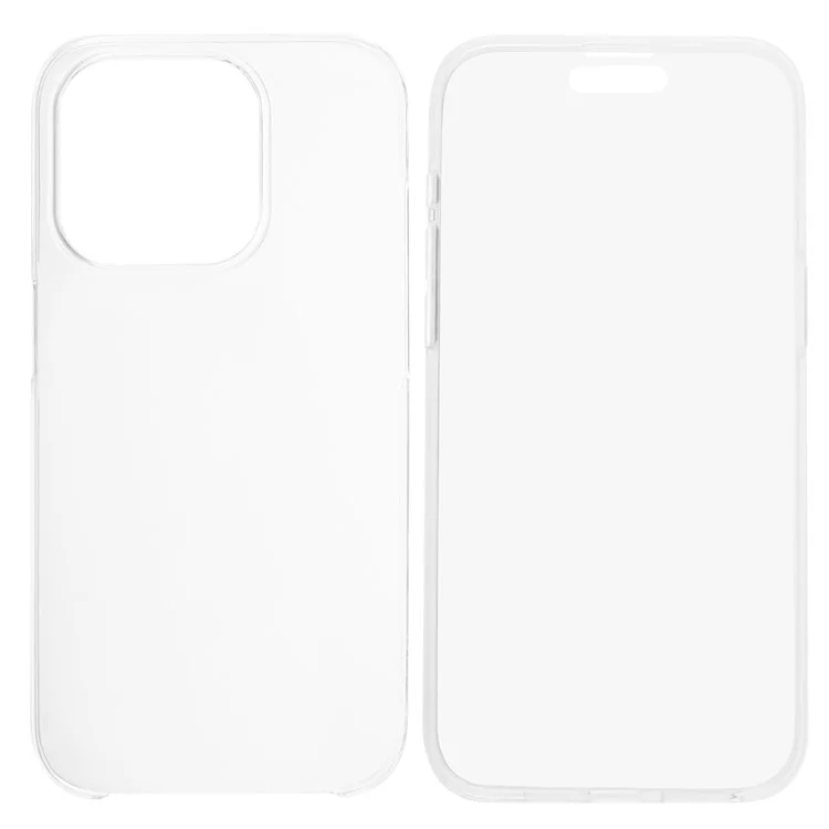For iPhone 15 Pro Clear Case Full Protection Acrylic+PET+TPU Phone Cover