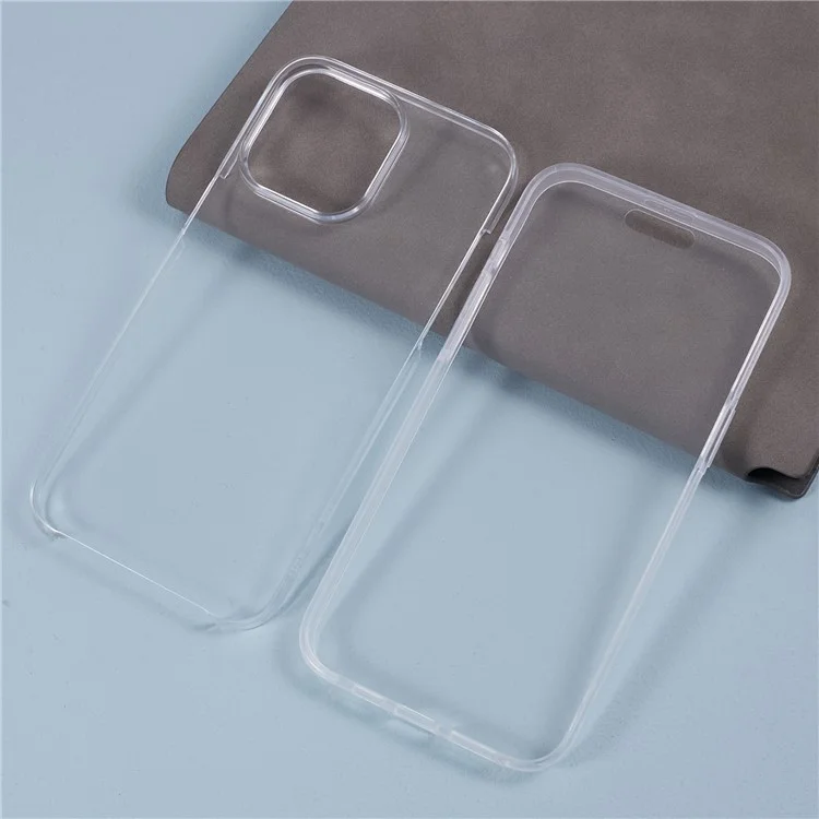 For iPhone 15 Pro Clear Case Full Protection Acrylic+PET+TPU Phone Cover