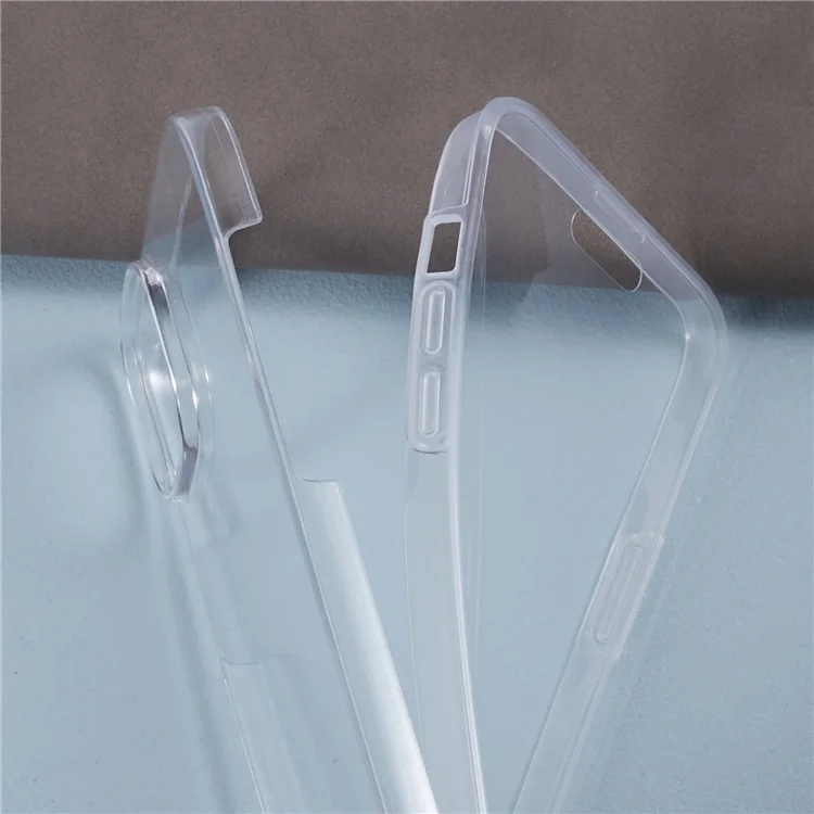 For iPhone 15 Plus Phone Case TPU Frame+Acrylic Back+PET Screen Protector Cover