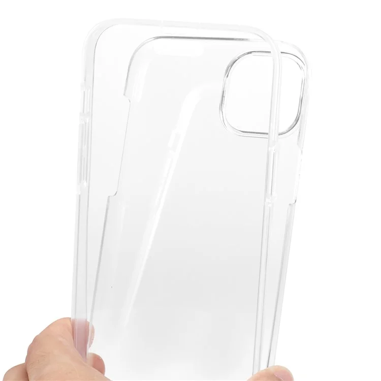 For iPhone 15 Plus Phone Case TPU Frame+Acrylic Back+PET Screen Protector Cover