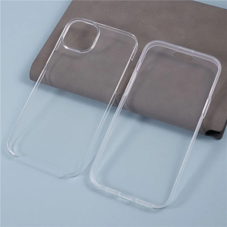 For iPhone 15 Plus Phone Case TPU Frame+Acrylic Back+PET Screen Protector Cover