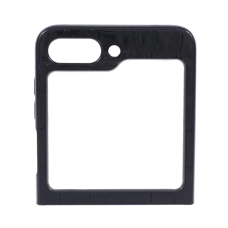 For Samsung Galaxy Z Flip5 5G Case Crocodile Texture PC Mobile Phone Cover - Black