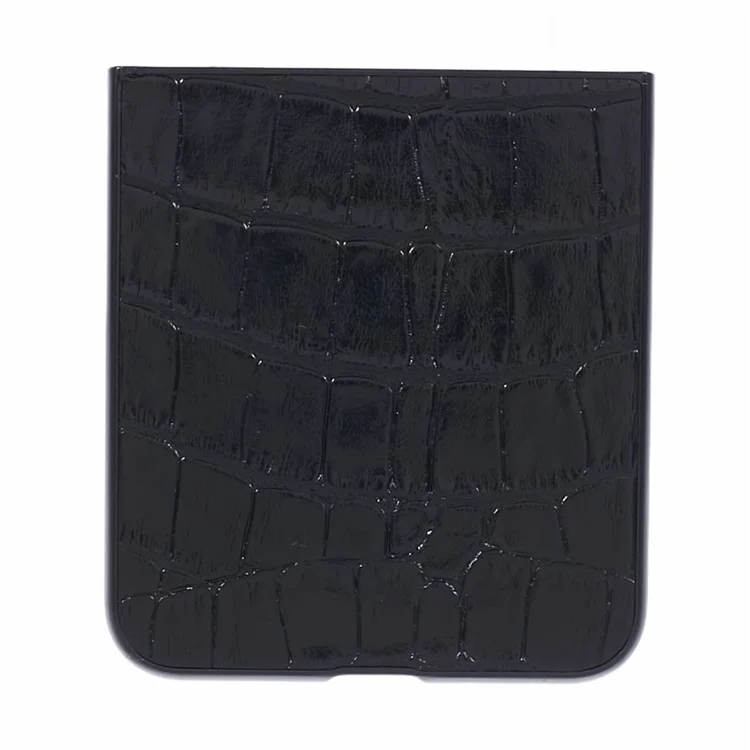 For Samsung Galaxy Z Flip5 5G Case Crocodile Texture PC Mobile Phone Cover - Black