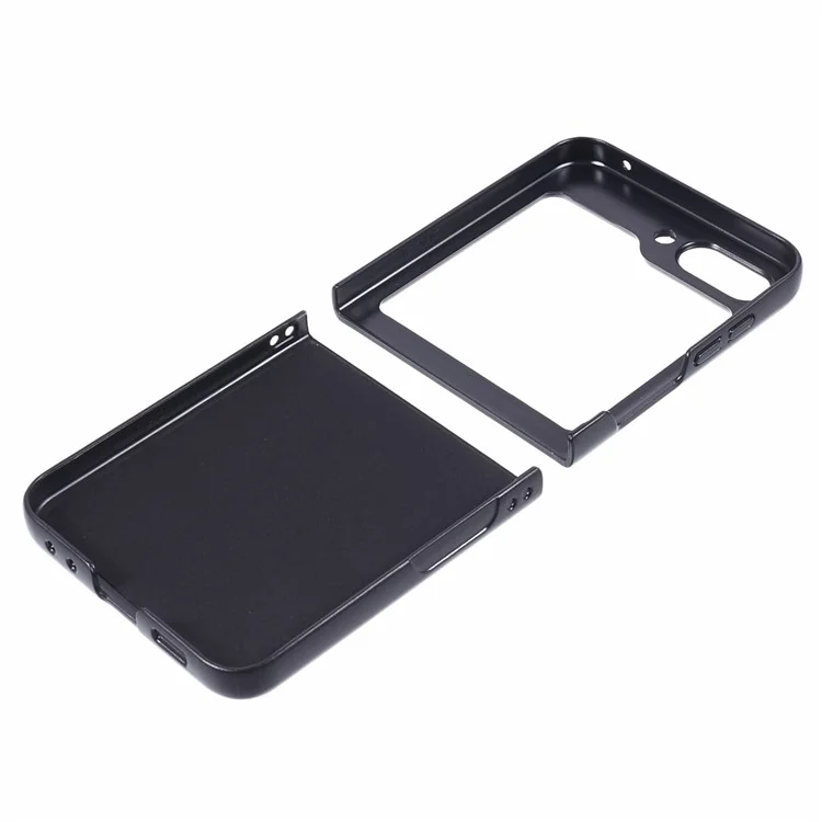 For Samsung Galaxy Z Flip5 5G Case Crocodile Texture PC Mobile Phone Cover - Black