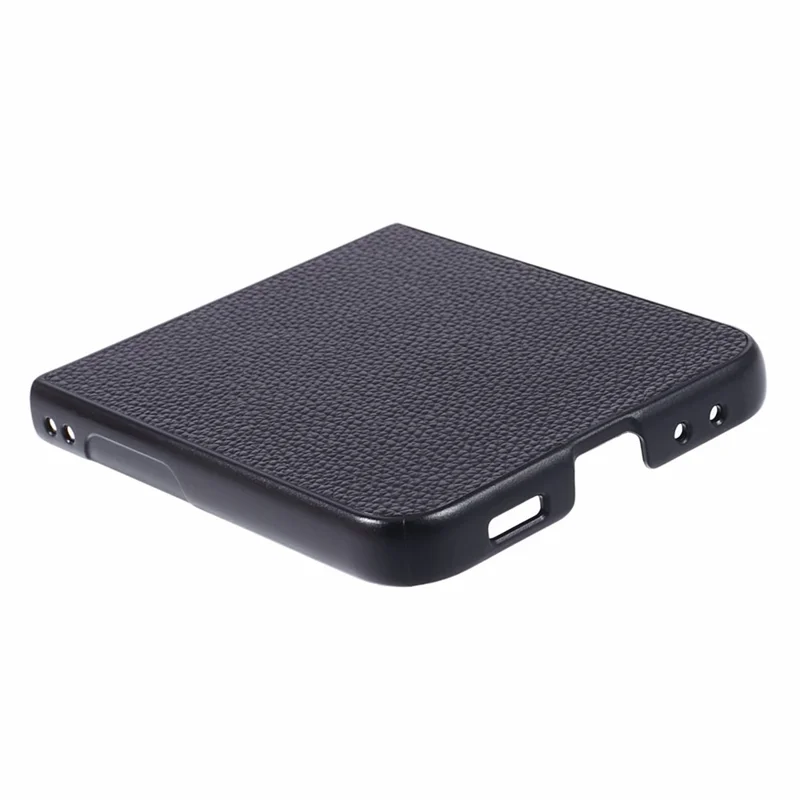 For Samsung Galaxy Z Flip5 5G Case Anti-scratch Litchi Texture PC Phone Cover Shell - Black