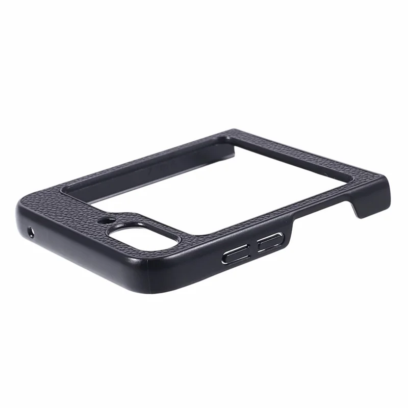 For Samsung Galaxy Z Flip5 5G Case Anti-scratch Litchi Texture PC Phone Cover Shell - Black