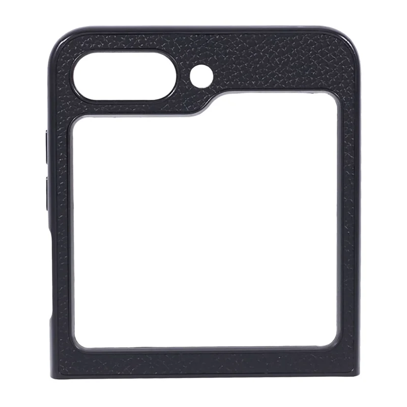 For Samsung Galaxy Z Flip5 5G Case Anti-scratch Litchi Texture PC Phone Cover Shell - Black