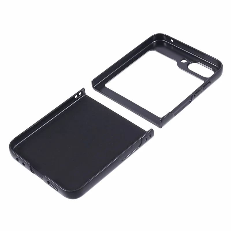For Samsung Galaxy Z Flip5 5G Case Anti-scratch Litchi Texture PC Phone Cover Shell - Black