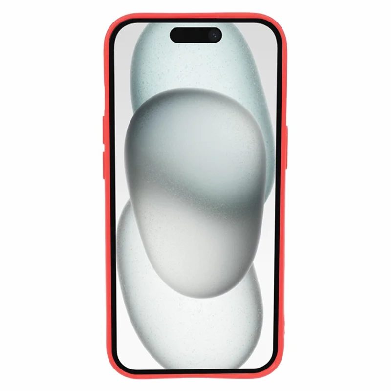 For iPhone 15 Case Anti-Fingerprint TPU Cell Phone Shell Cover - Red