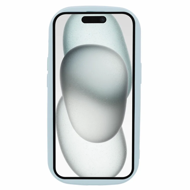 For iPhone 15 Case Candy Color Rubberized Anti-scratch TPU Phone Back Cover - Baby Blue