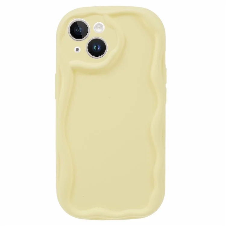Coque pour iPhone 13 Anti-rayures Couleur Candy Doux TPU Couverture de téléphone en caoutchouc - Jaune
