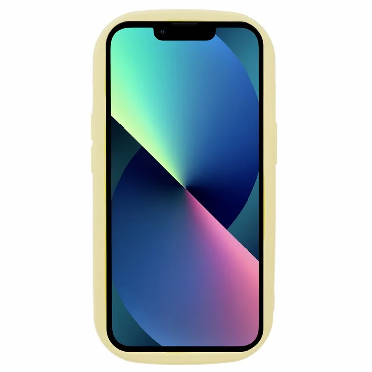 Coque pour iPhone 13 Anti-rayures Couleur Candy Doux TPU Couverture de téléphone en caoutchouc - Jaune