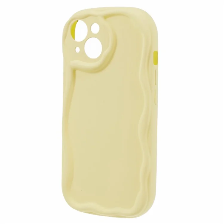 Coque pour iPhone 13 Anti-rayures Couleur Candy Doux TPU Couverture de téléphone en caoutchouc - Jaune