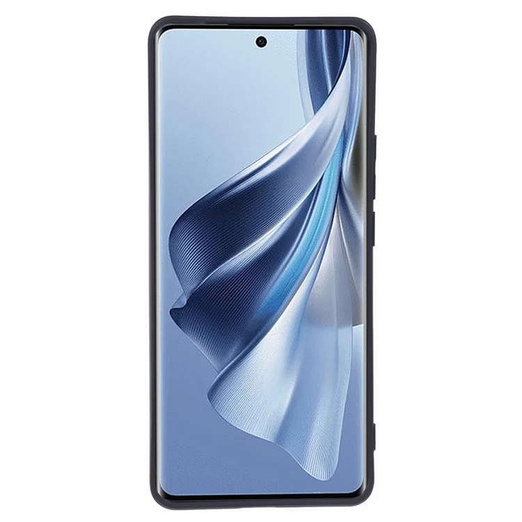 Für Oppo Reno10 5G (Global) Hülle Gummi TPU-Faserfütterung Handyhülle - Schwarz