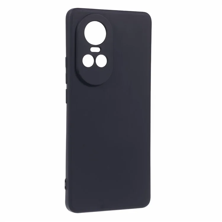 Für Oppo Reno10 5G (Global) Hülle Gummi TPU-Faserfütterung Handyhülle - Schwarz