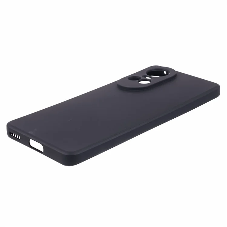 Für Oppo Reno10 5G (Global) Hülle Gummi TPU-Faserfütterung Handyhülle - Schwarz
