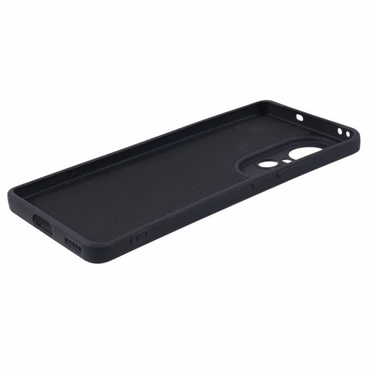 Für Oppo Reno10 5G (Global) Hülle Gummi TPU-Faserfütterung Handyhülle - Schwarz