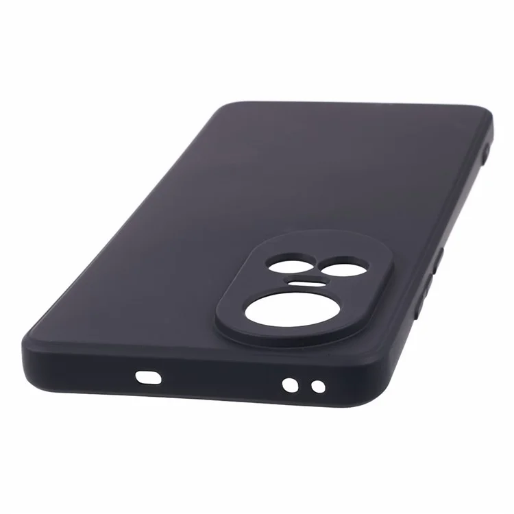 Für Oppo Reno10 5G (Global) Hülle Gummi TPU-Faserfütterung Handyhülle - Schwarz