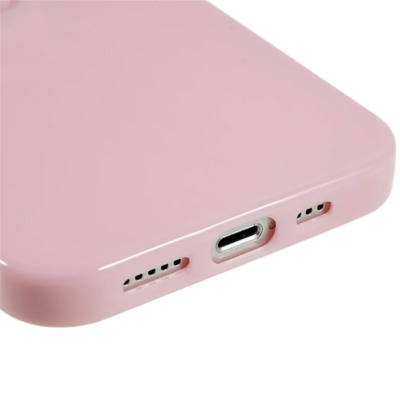 Dustproof TPU Shell for iPhone 15 , Heart Shaped Camera Protection Cell Phone Case - Pink