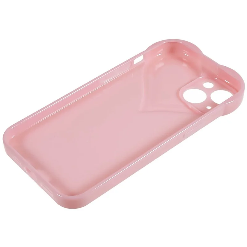 Dustproof TPU Shell for iPhone 15 , Heart Shaped Camera Protection Cell Phone Case - Pink