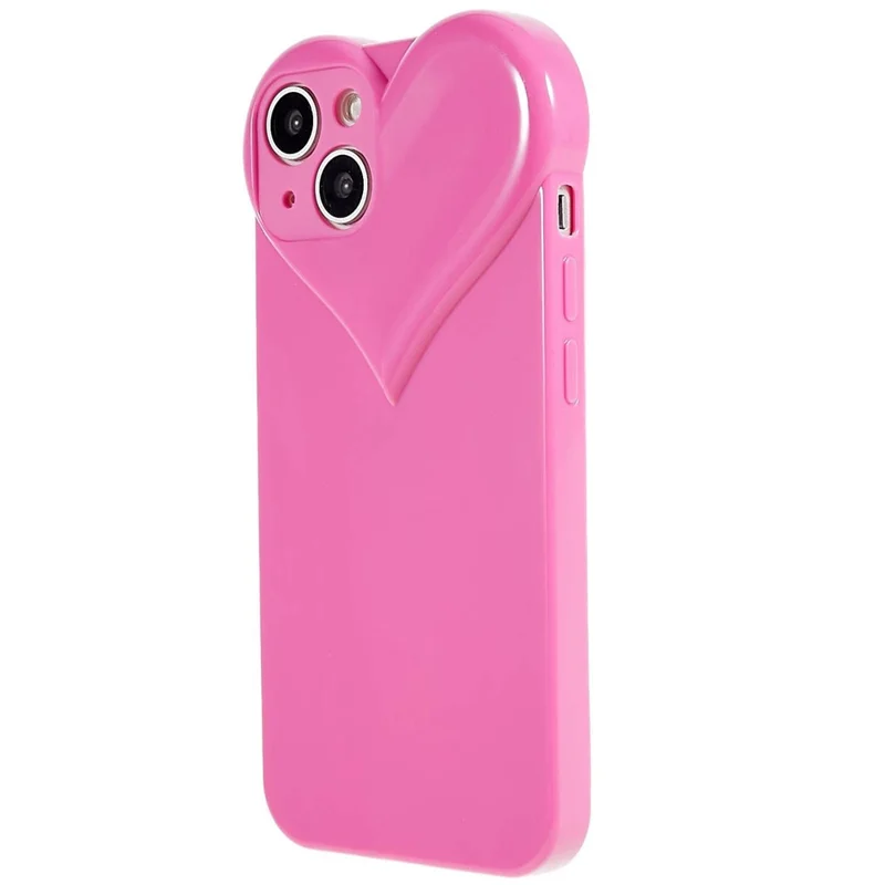 For iPhone 15 Plus Anti-Scratch Phone Case Heart Shaped Design TPU Shell Phone Cover - Rose