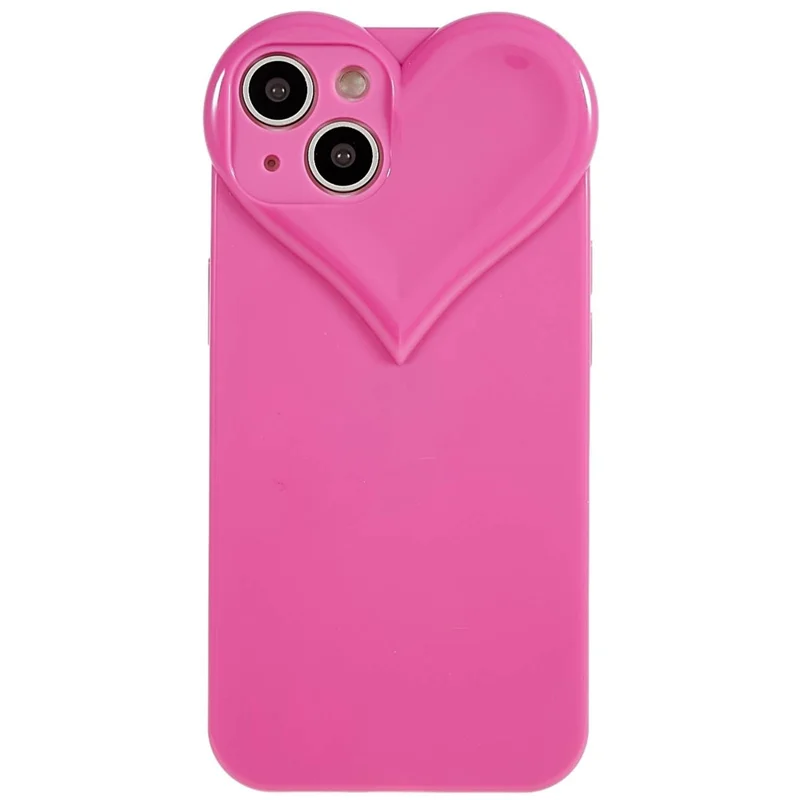 For iPhone 15 Plus Anti-Scratch Phone Case Heart Shaped Design TPU Shell Phone Cover - Rose