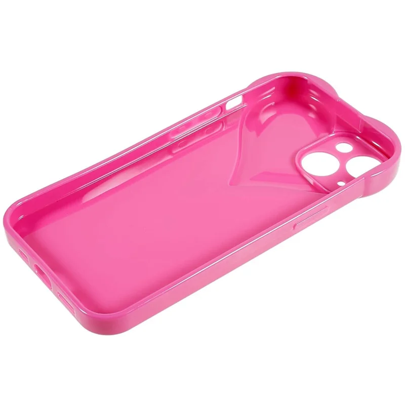 For iPhone 15 Plus Anti-Scratch Phone Case Heart Shaped Design TPU Shell Phone Cover - Rose